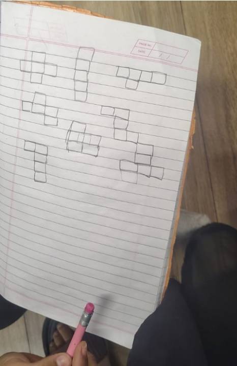 figure 9 The student has drawn pentominoes